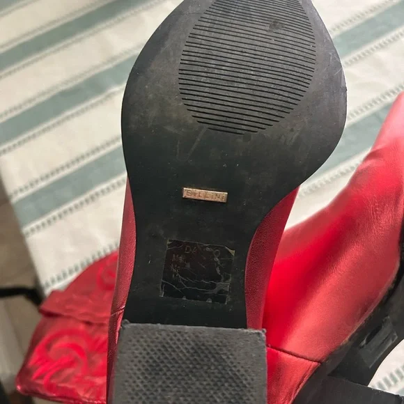 Billini Shiny Red Heeled Boots - Picture 7 of 7